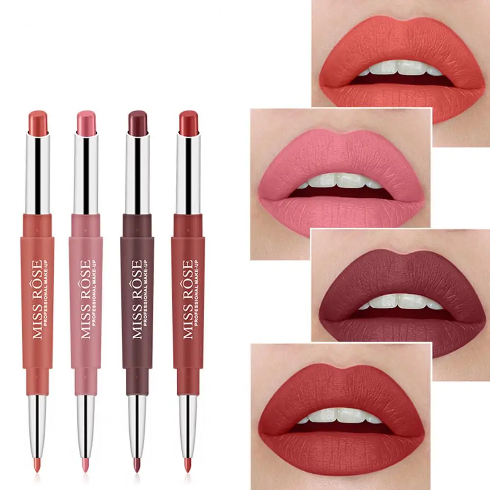 Lipstick Pen Lasting Fadeless Lasting Velvet Lipstick Pen Lip Makeup Lipstick with Lip Liner блеск для губ أحمر شفاه