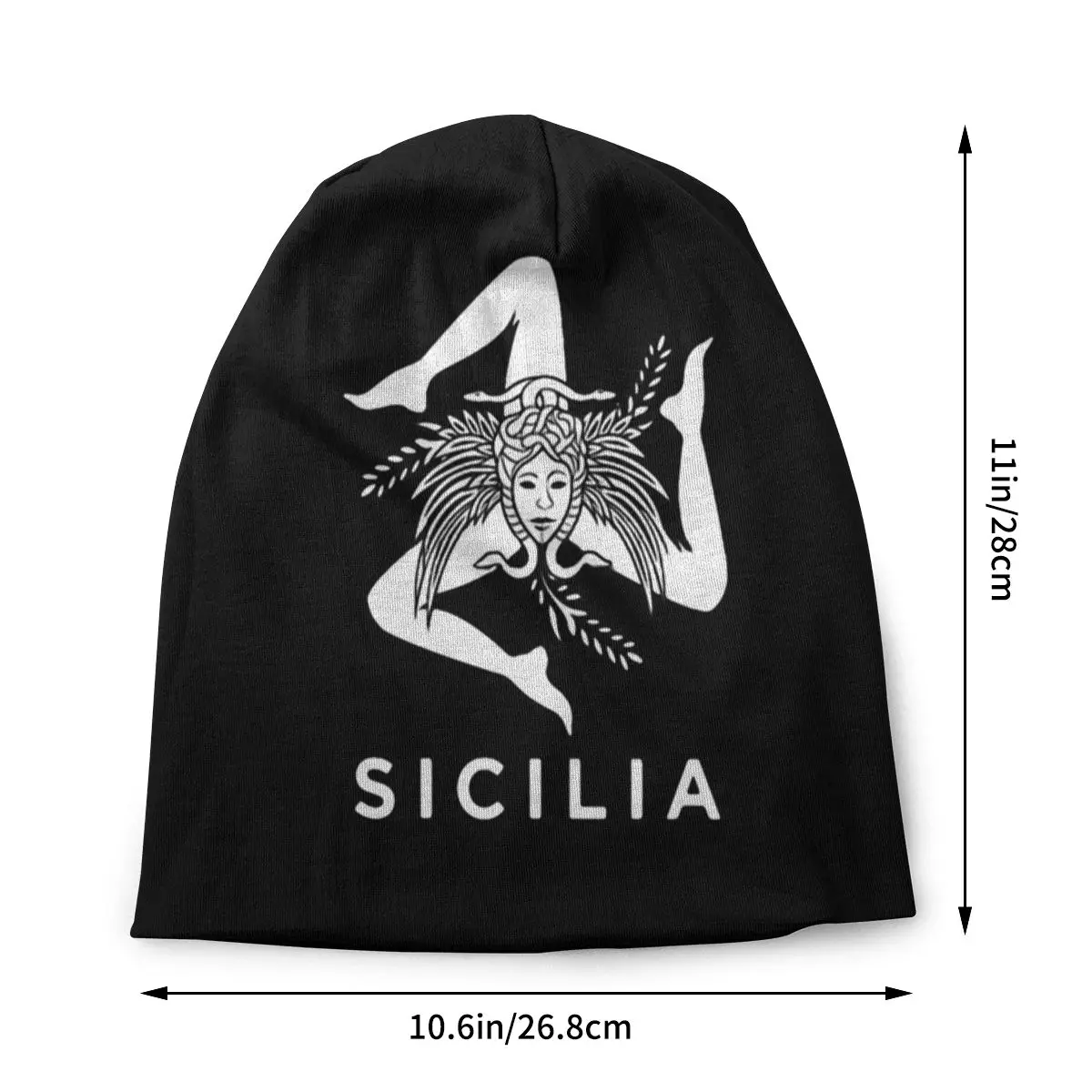 Sicilian Pride Sicilia Trinacria Italia Flag Washed Thin Bonnet Cycling Casual Beanies Protection Men Women Hats