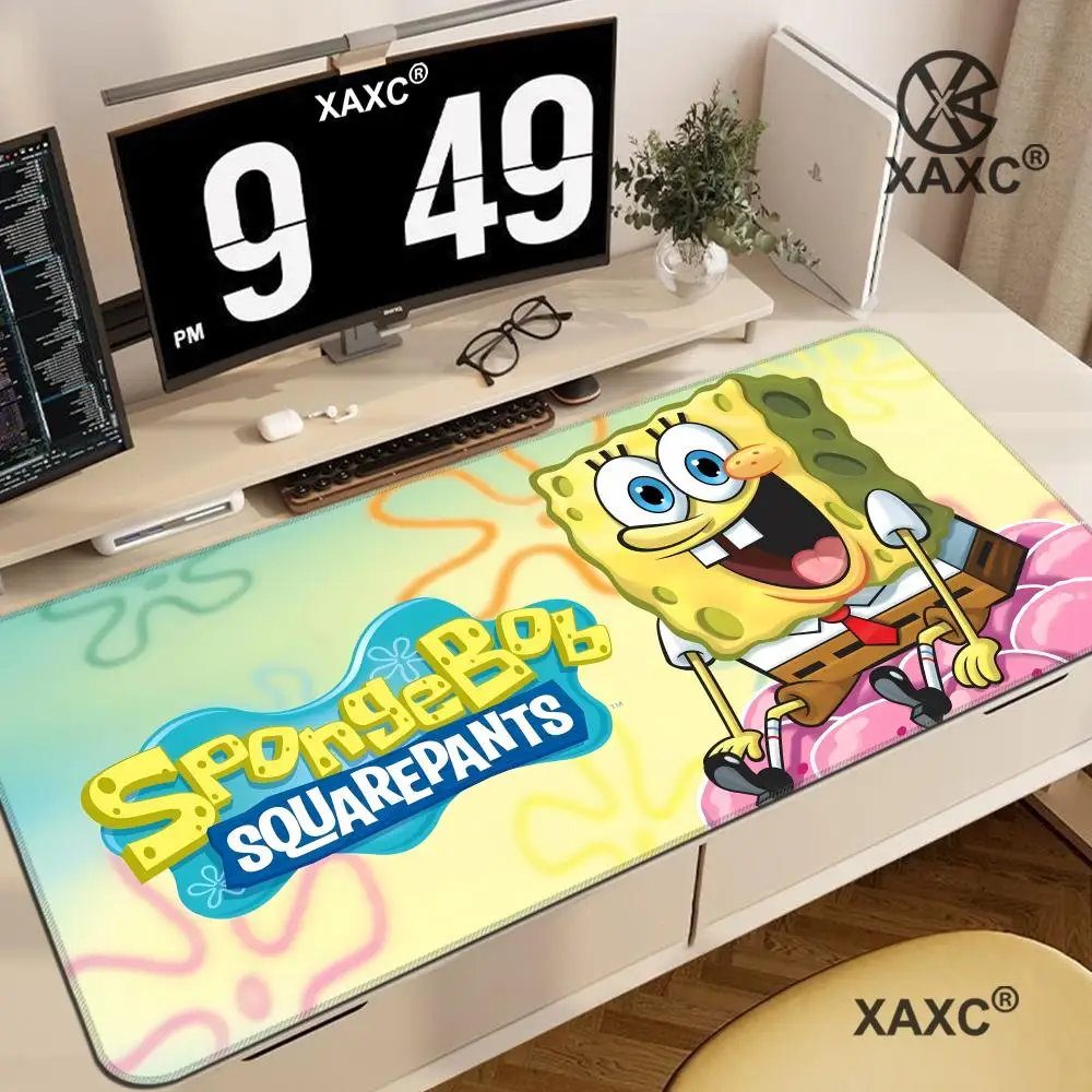 Classic Anime S-Sponge-Bobs Mouse Pad HD Printing Computer Gamers Locking Edge Non-slip Mouse Pad XXL Keyboard PC Desk Pad