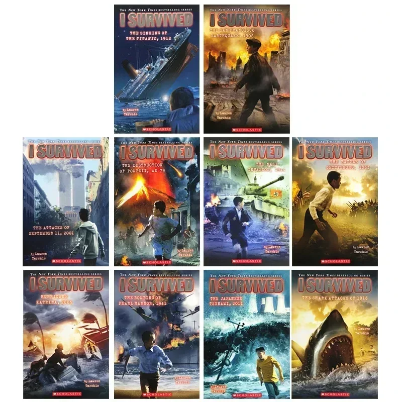 Books of10 Books Set I Survived Ten Thrilling Stories Historical Novels Children English Picture Stories Reading Book DIFUYA