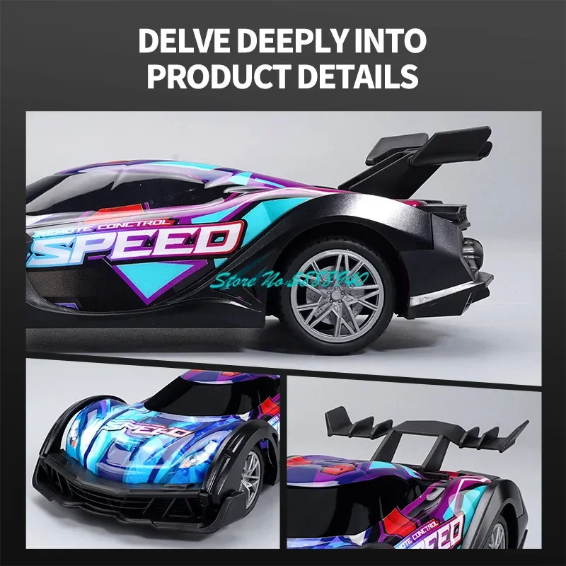 Professional Racing Drift Electric Remote Control Car 2.4G 4CH Long Life Cool LED Lighting Flat Run Style High Speed Rc Car Toy