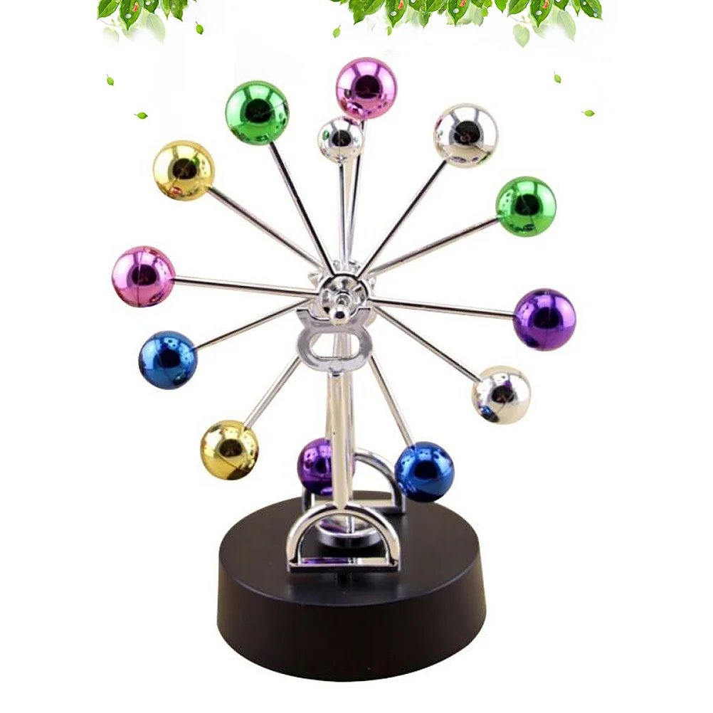 

Perpetual Motion Ornament Color Ball Ferris Wheel Desktop Perpetual Instrument Physics Science Education Decor