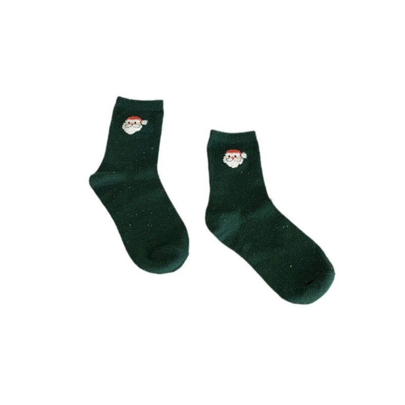 1/4 Pairs الرجال الجوارب النسائية عيد الميلاد لطيف الكرتون سانتا كلوز الرنة مضحك Kawaii تنوعا منتصف أنبوب جوارب قطنية لفتاة