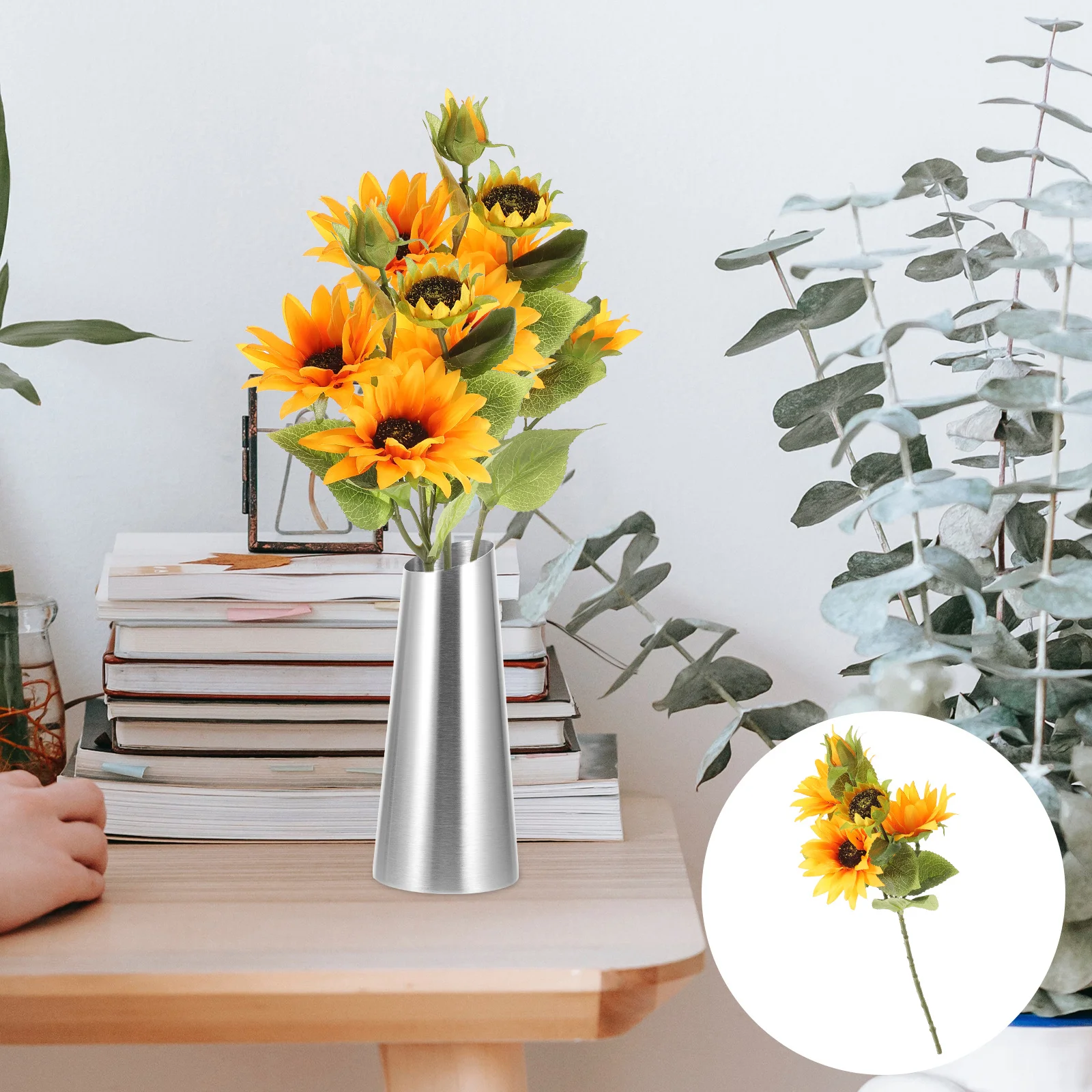 

4Pcs Artificial Sunflowers Rustic Bouquet Real Touch Flowers Party Garden Decoration DIY Craft Home Decor Artificial Sunflowers