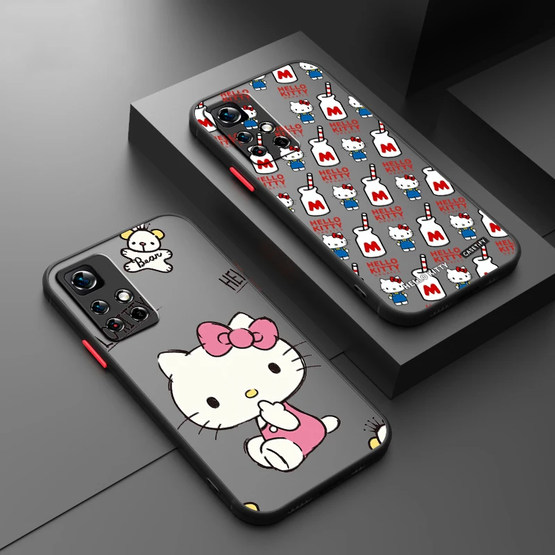 

Sanrio Hello Kitty Pink Girl Frosted Translucent For Redmi 8 8A 9A 9C 9AT 9 9T 10X 10A 10C 10 11A 12C 12 13C 5G Soft Phone Case