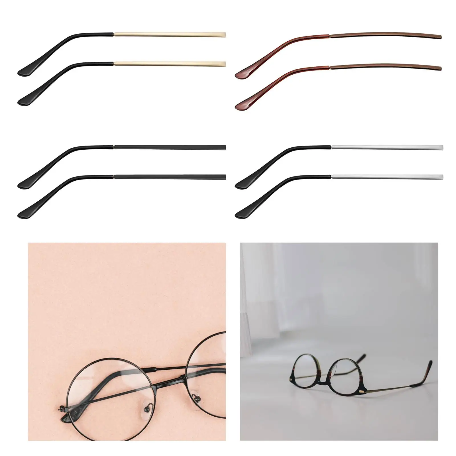 Replacement Temple Arms Metal Antislip Tube for Eyeglasses Spare Parts Comfort Ear Sock Unisex Straight Leg