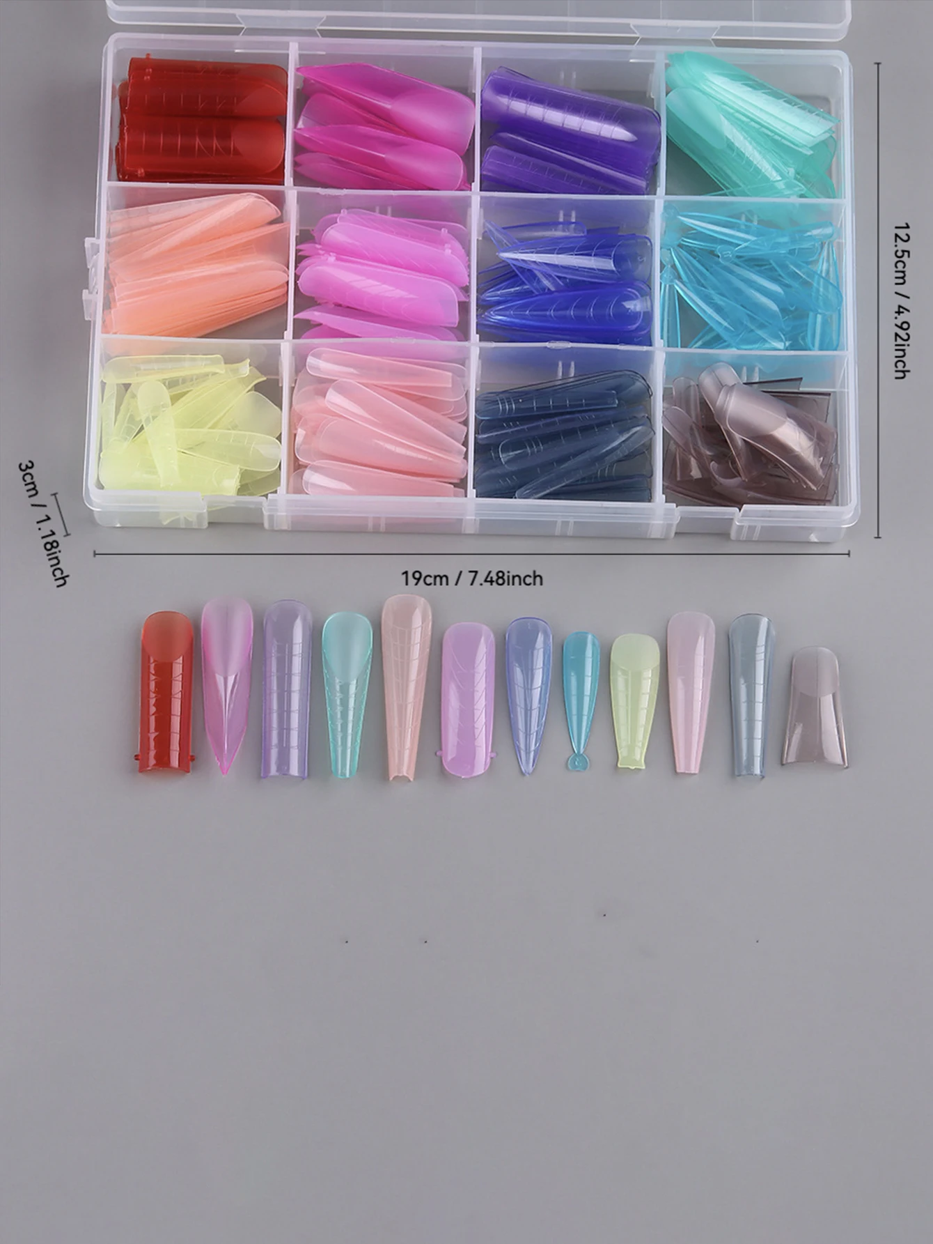 288pcs Dual Forms for Poly Nail Gel Dual Nail Forms Extension Molds Stiletto Coffin Square Nail Tips for Builder Gel Manicure