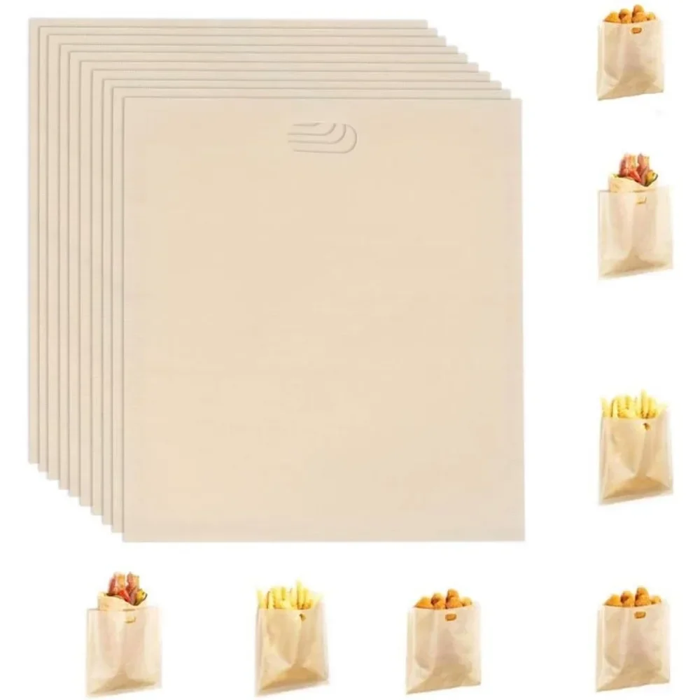 10PCS  Non-stick Baked Toast Bread Bags Toaster Bags for Can Be Reused Grilled Cheese Sandwiches Made