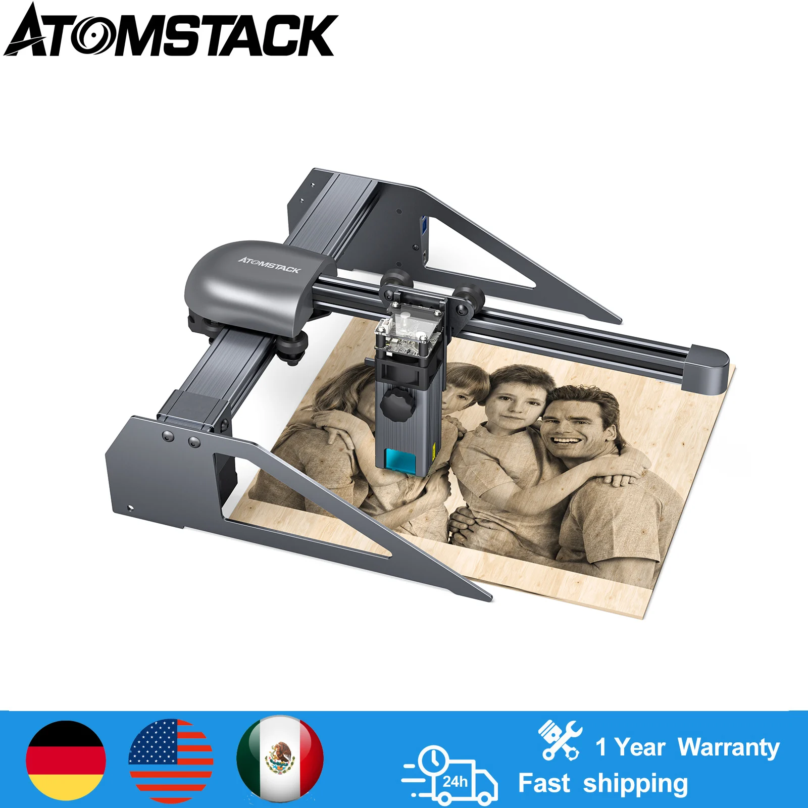 ATOMSTACK P7 M30 30W grawer laserowy CNC DIY maszyna do grawerowania i cięcia 200*200mm obszar grawerowania Com ciśnienie laser o stałej ogniskowej