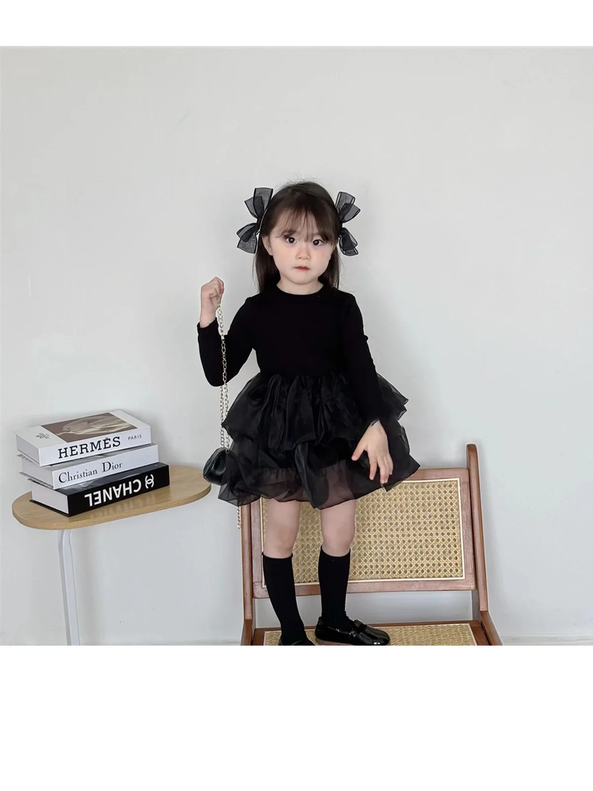 Frühling Herbst Langarm Prinzessinnenkleid für Mädchen, Schülerinnen-Tüllkleid, Leichtes, Bequemes Kinder-Freizeitkleid – Detail 11