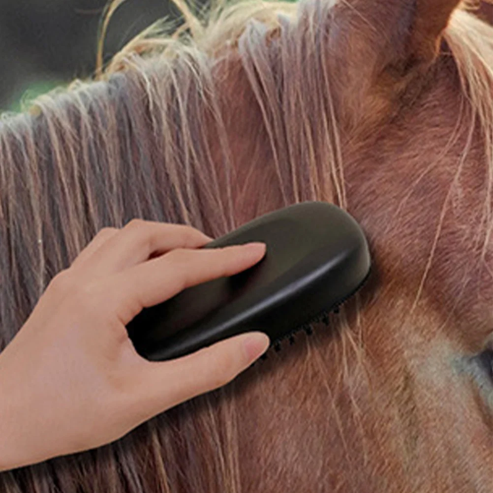 أداة إزالة شعر الحيوانات الأليفة، فرش حصان ممتازة، مقبض مريح، سهل التنظيف، متعدد الوظائف، فرشاة الماشية، مدلك الماشية #4