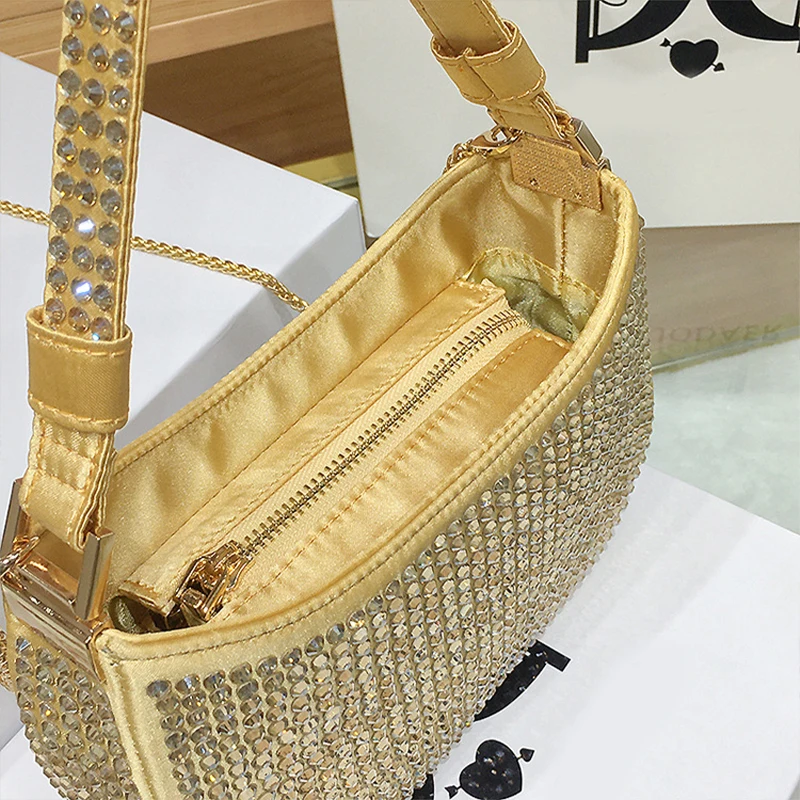 JIOMAY Stylish Rhinestone Tote Bag Designer Luxury Bag Glamorous Purses for Women Evening Clutch Bag Party Shoulder Bags