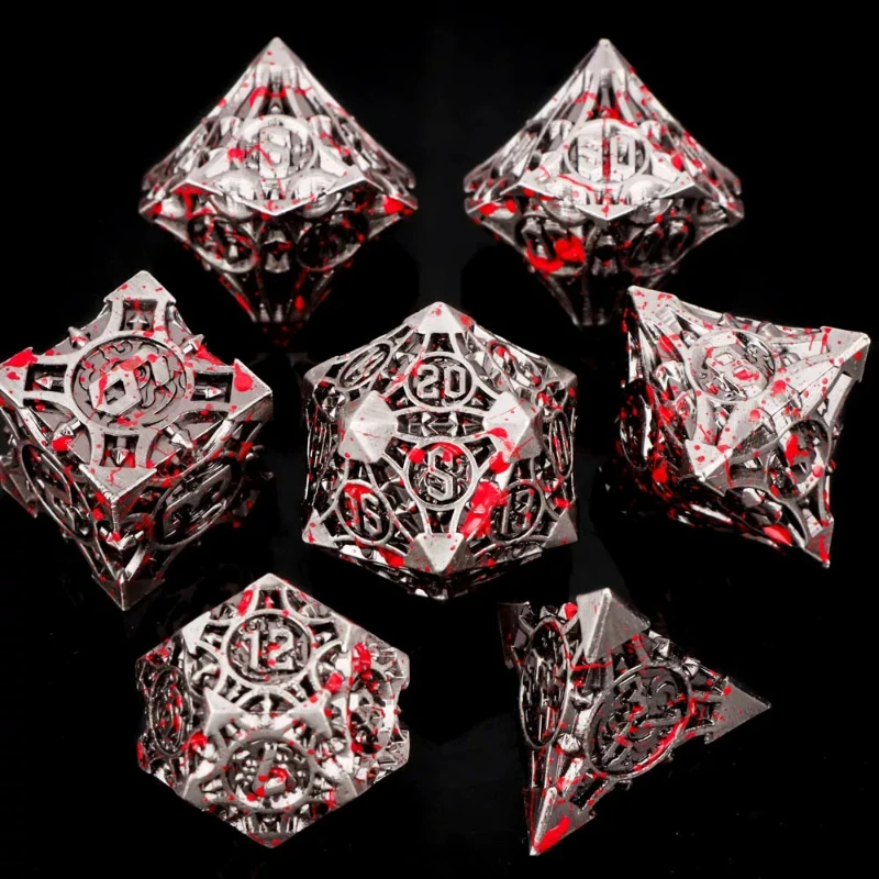 ソリッドメタルダイス-dndダイスセット-ドラゴンとダンジョンダイス-ボードゲーム-20面ダイス-多面ダイス-d6-trpg愛好家へのギフト