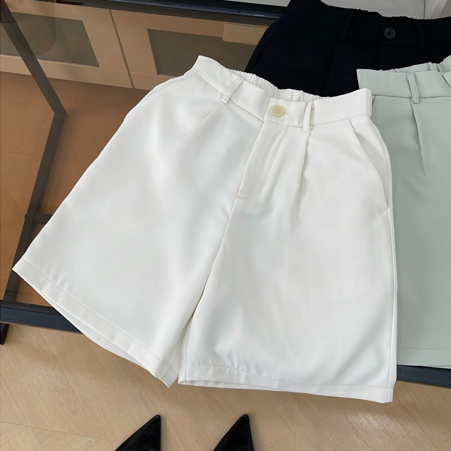 Casual Fashionable Straight Leg Commuter Shorts Natural Waist Women's Summer Leisure Pants Comfortable Breathable Lightweight