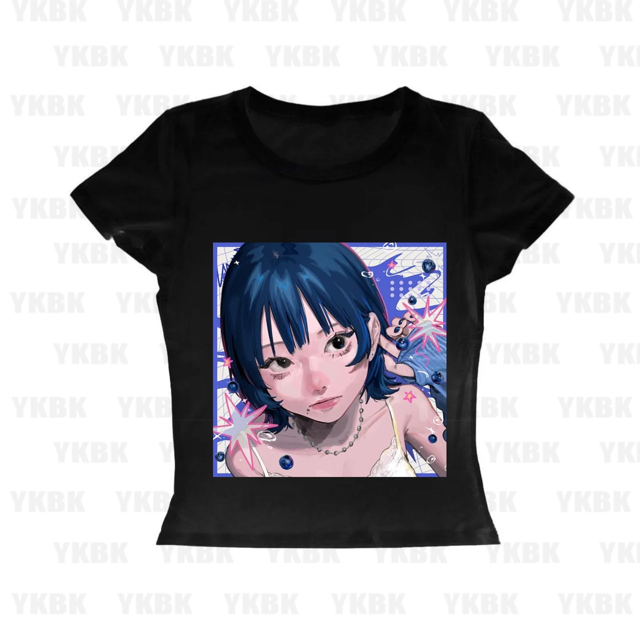 Goth Anime Girl Cute Kawaii Dark Woman Adorable Black Pastel Colors T-Shirt anime t shirts for Woman T-Shirt