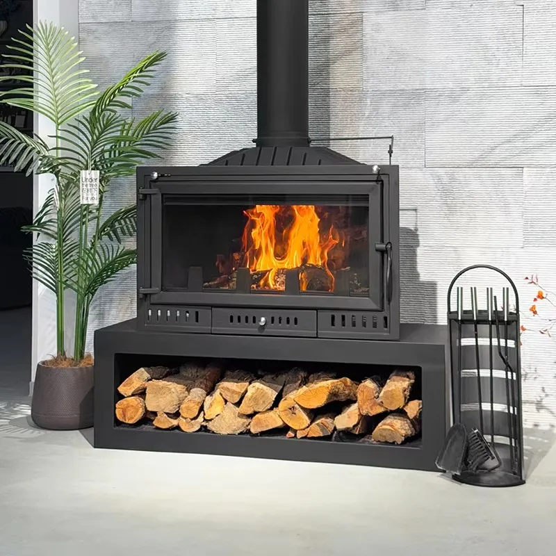 Customizable Embedded Wood Burning Fireplace European Real Fire Iron Heater With Chimney Accessories For Cozy Cottage Home Decor - view 6