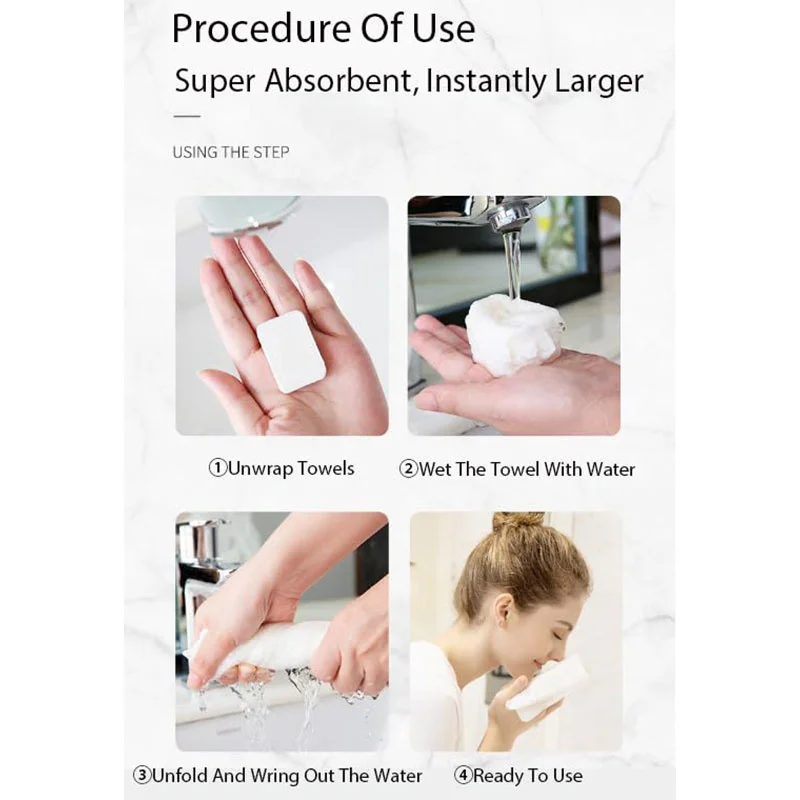 20pcs Mini Compressed Towel Tablets Disposable Portable Reusable Towel Towel Thicker Style Magic Compressed