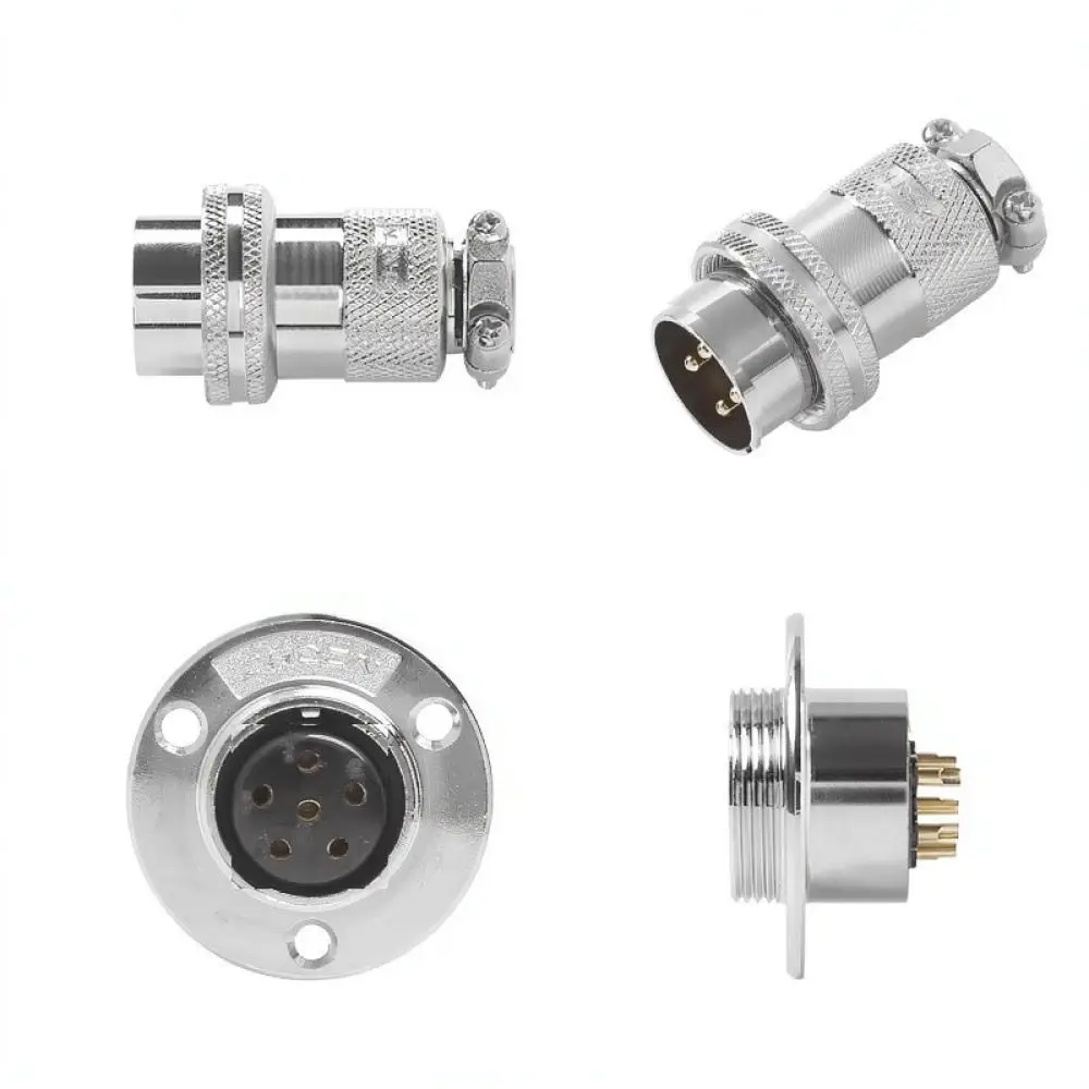 For Zhqcn GX30 Industrial Aviation Plug Socket Circular Connector Flange Mount Electric Panel Wiring Durable Metal Interface
