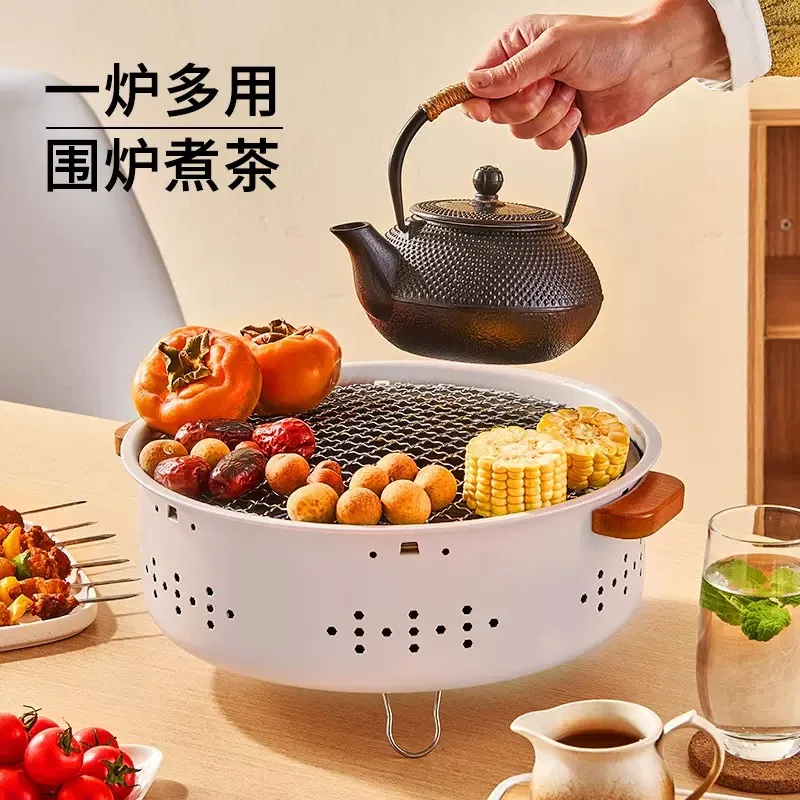 Portable Tea & BBQ Charcoal Stove Set | Outdoor Furnace for Camping, Boiling Tea, Grilling