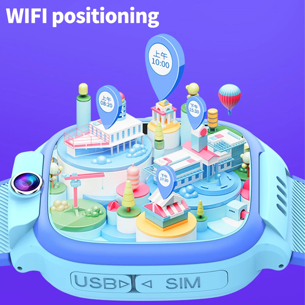 2024 New 1.44" Children 4G Video Call Smart Watch WIFI Location SOS Kids Phone Watches Waterproof Calculator Student Smartwatch