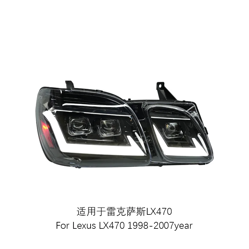 Um par para farol Lexus Lx470 1998-2007 Acessórios de carcaça de lente transparente