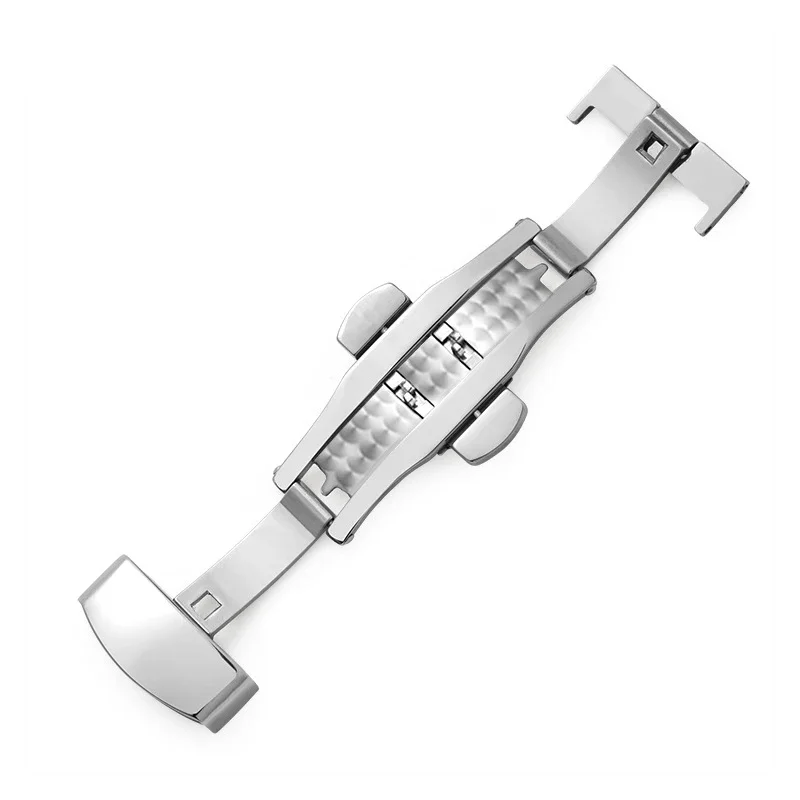 الفولاذ المقاوم للصدأ فراشة مشبك مصقول زر حزام (استيك) ساعة مشبك 10 12 14 16 18 مللي متر 20 مللي متر 22 مللي متر 24 مللي متر حزام ساعة المشبك اكسسوارات