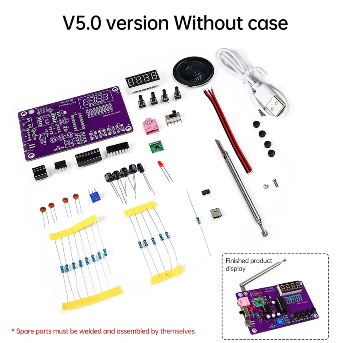 

A002 Многофункциональное радио DIY Kit 87-108 МГц FM Регулируемый радио DIY модуль Светодиодный цифровой дисплей Регулируемая громкость без корпуса