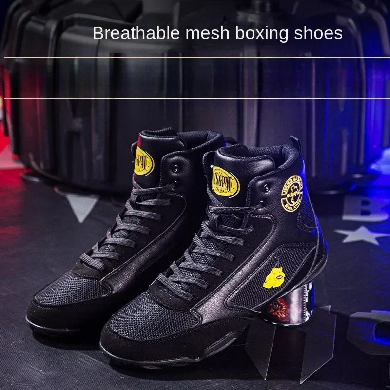 

New Arrival Boxing Fighting Boots Black White Wrestling Boots Men Women Breathable Fighting Shoes Couples Luxury Brand Gym Shoe