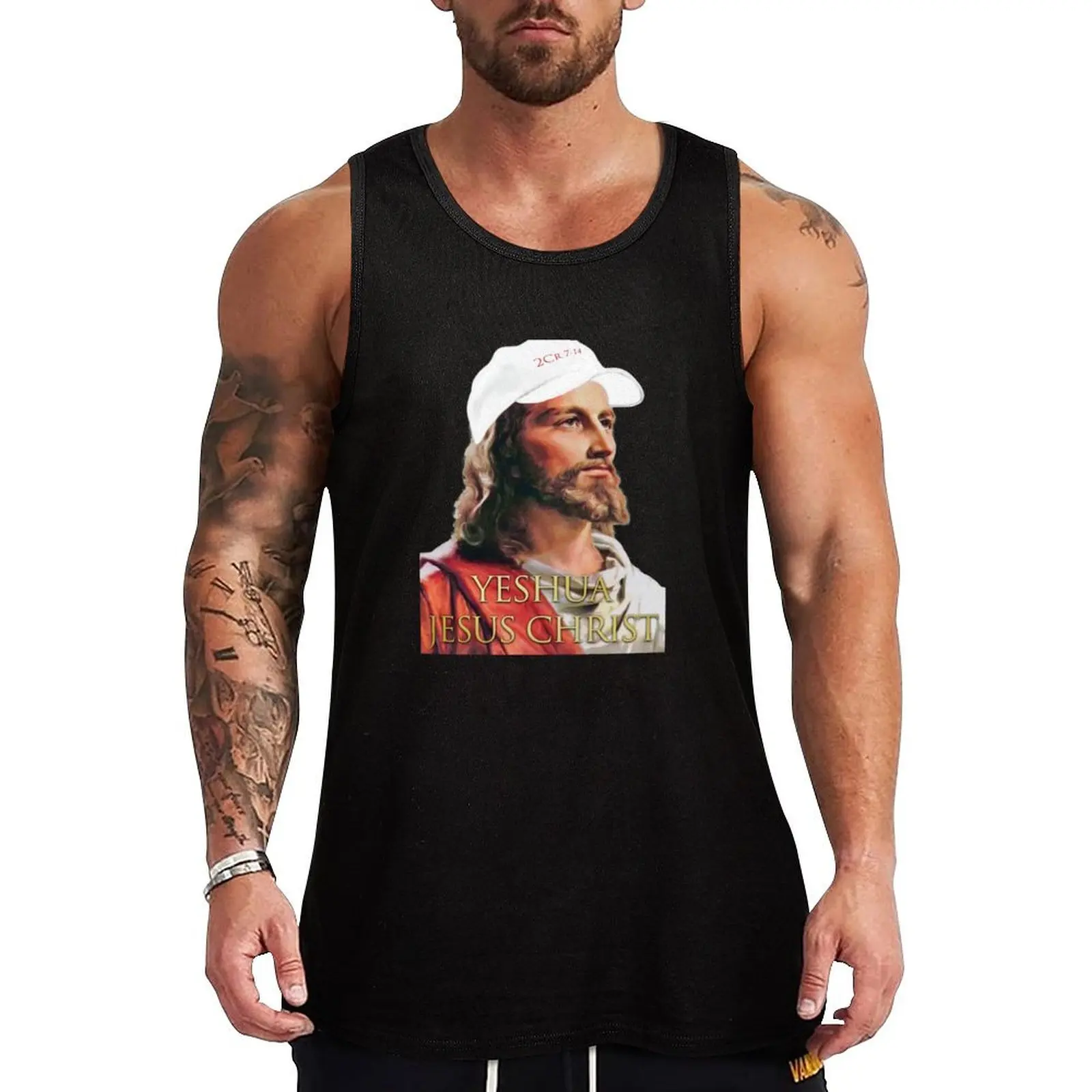 

Yeshua/Jesus Christ Tank Top Man summer clothes Bodybuilding clothing man gym training accessories Men's gym articles