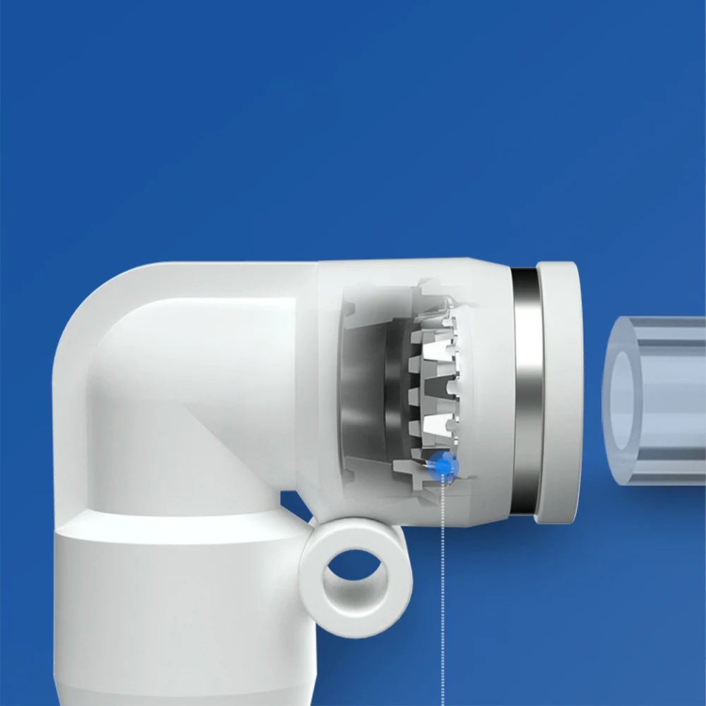 PV PVG White Pneumatic Quick Connector PU Air Hose 12 14 16mm White Plastic Connector Elbow Variable Diameter PVG8-6 10-8 16-12
