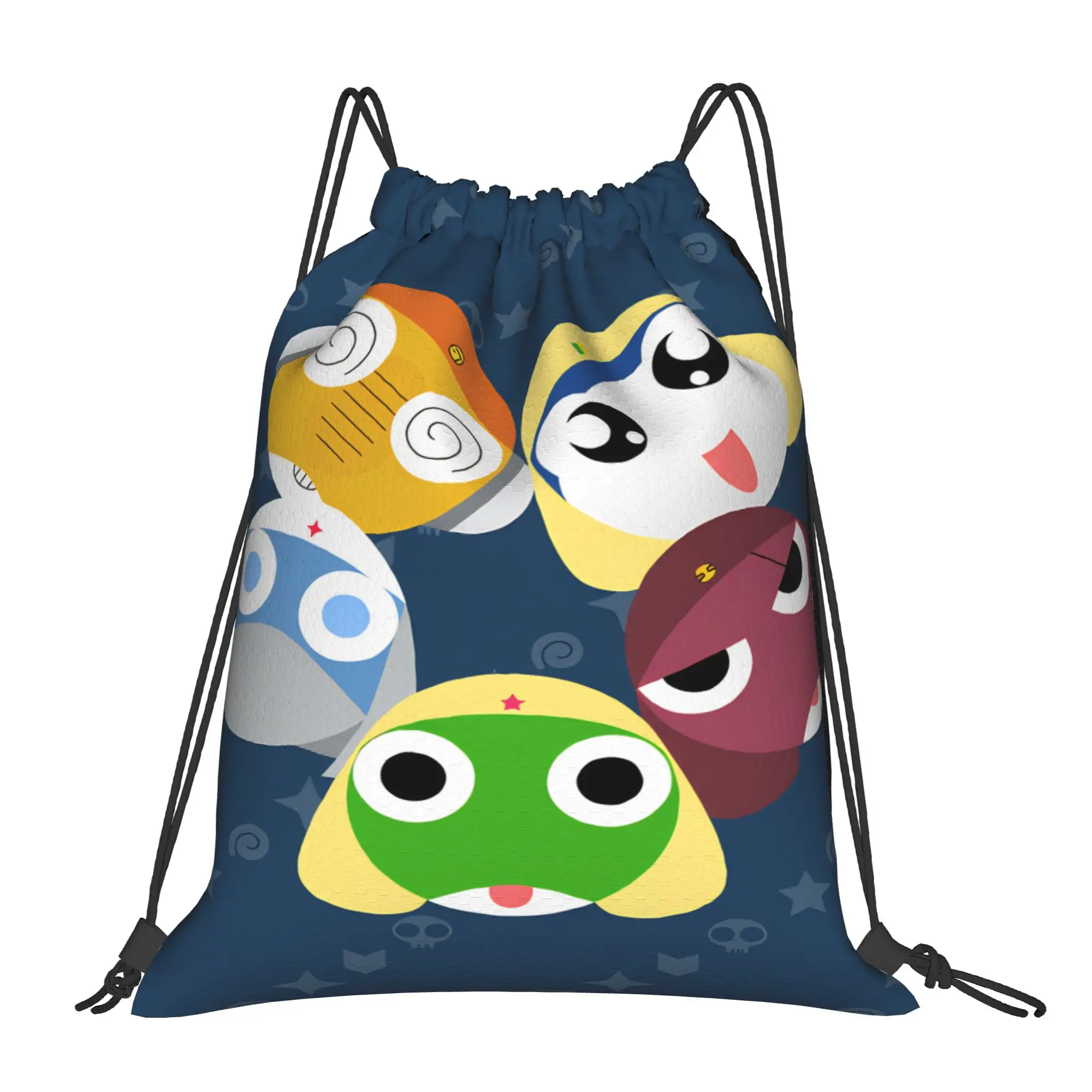 Keroros Gunsous Frog Drawstring Bag  Fashion Large Capacity Sackpack String Bags Men Sports Camping Backpack