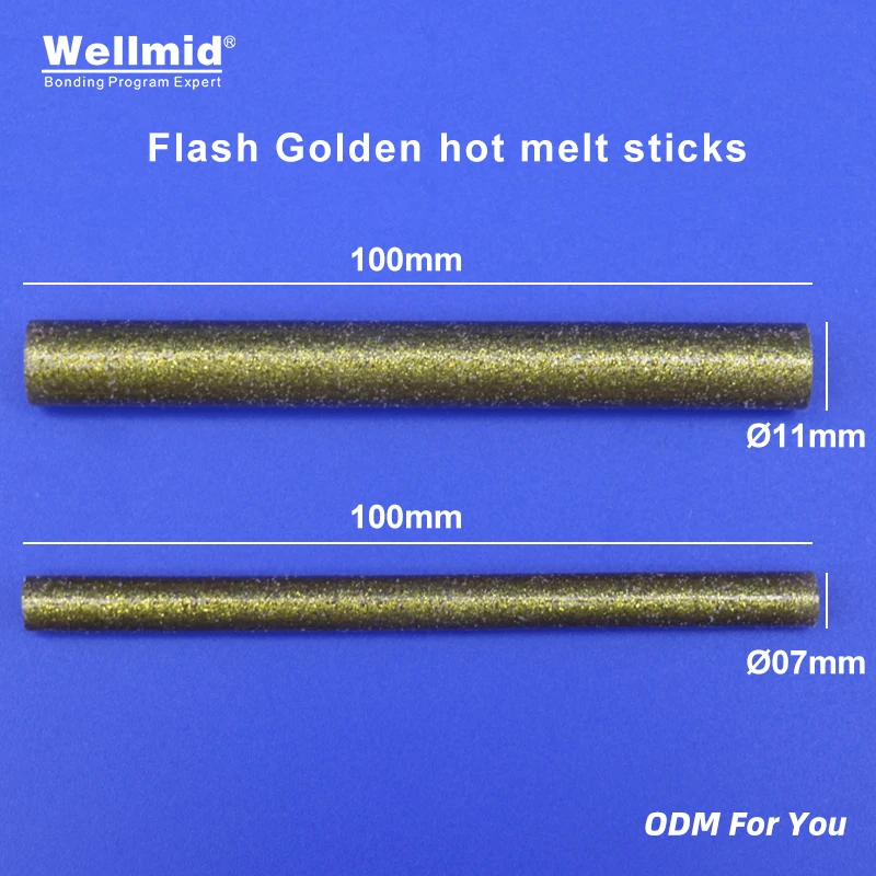 7mm 11mm×100mm Flash Golden Eure Hot Melt Glue Sticks For Heat Pistol Gun Adhesive Araldite DIY Tools Repair Alloy Accessories