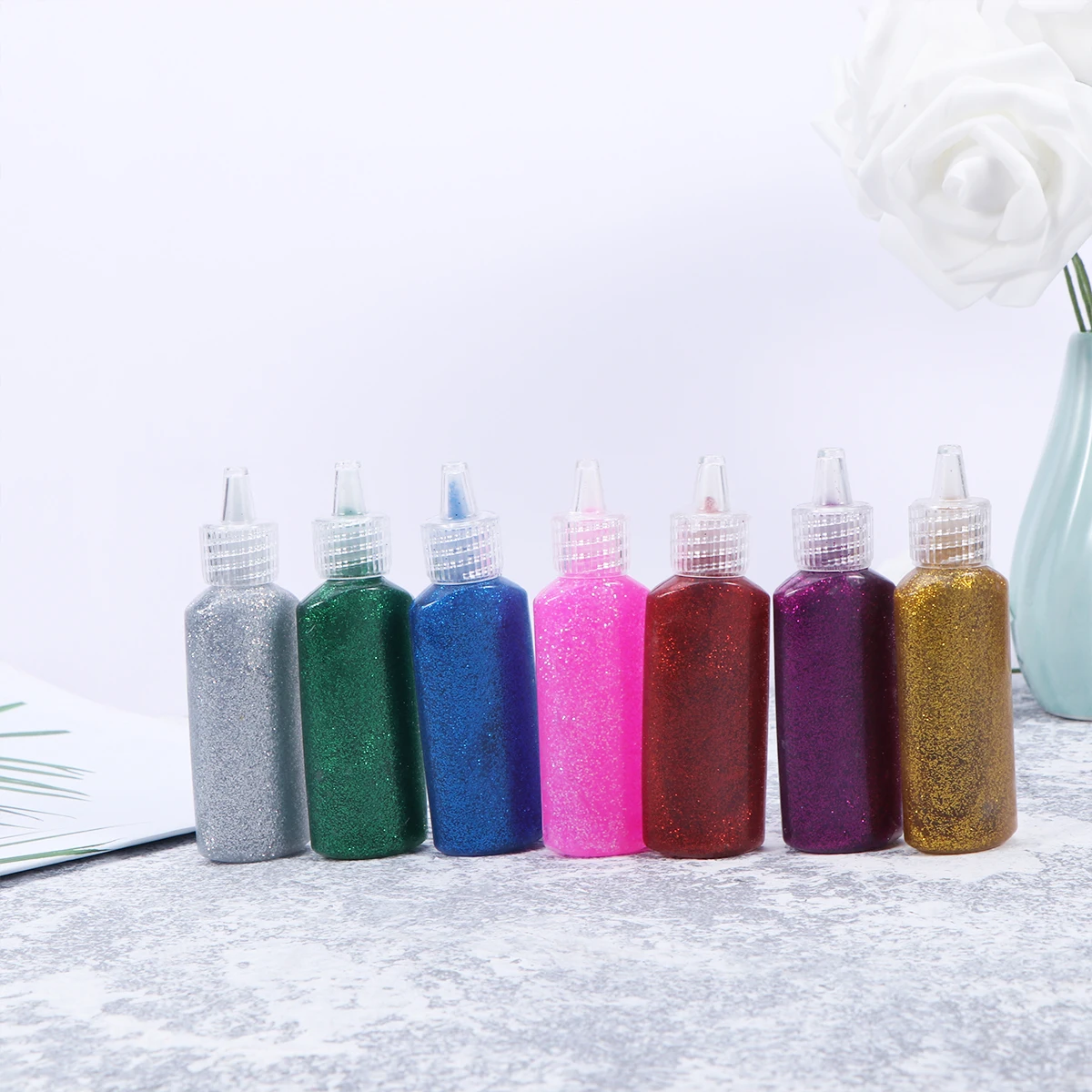 

7 Pcs Glitter Glue Bulk for Kids Children Kit and Crafts Kits Pearlescent