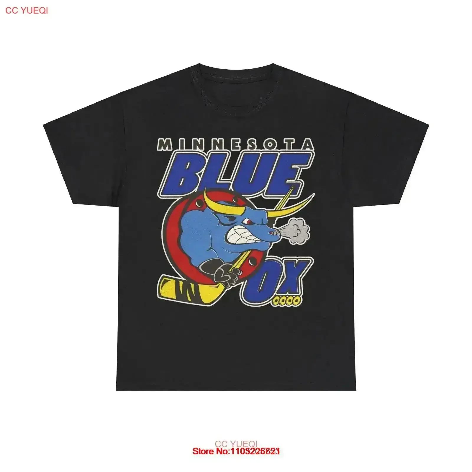 Minnesota Blue Ox Roller Hockey T shirt vintage Washed Top For Everyday Wear Breathable Soft Comfortable homme Stylish vintage