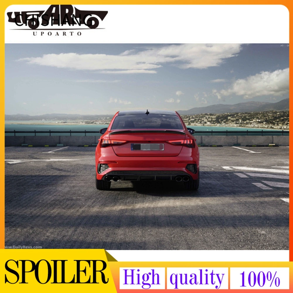 

Car Styling Rear Trunk Lid Car Spoiler Wings For Audi A3 Sedan 2021 New ABS Plastic Material Unpained Matte Black Lip Spoilers