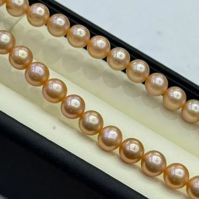

Natural Necklace 8-9mm Round Genuine Pink Pearl Necklace