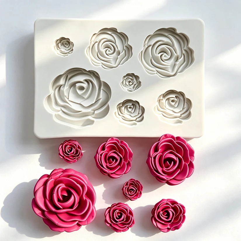Rose Shape Cake Fondant Decorating Tools Silicone Mold For Cake Craft Silicone Soap Molds