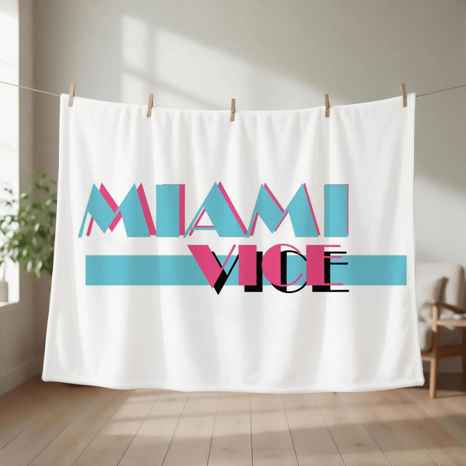 Miami vice vibe Throw Blanket couch cozy soft plush fuzzy picnic outdoor blanket