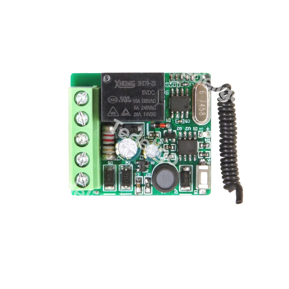 Interruptor de Control remoto de 433 Mhz AC 220V 1CH, receptor de relé RF, transmisor de código de aprendizaje RF