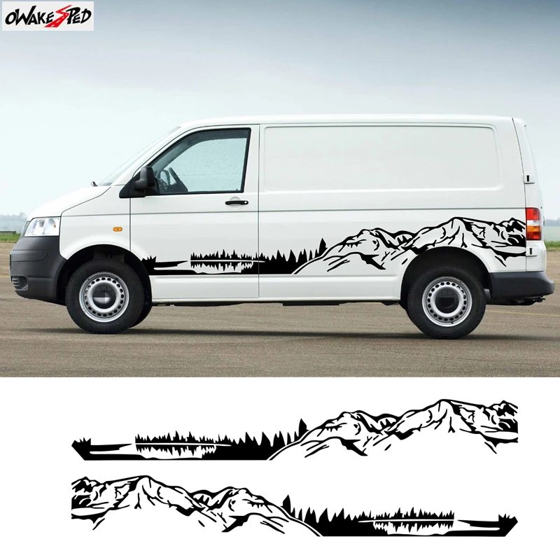 Car Stickers For Volkswagen VW Caravelle Multivan California Transporter T3 T4 T5 T6 Accessories Camper Van Mountain Vinyl Decal