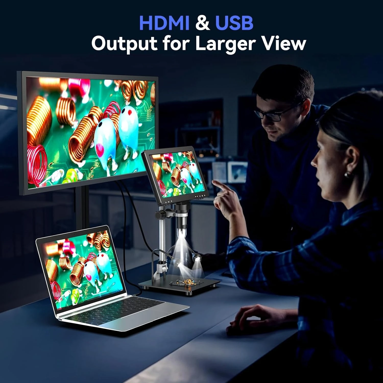 DM9 맥스 디지털 현미경: 20MP 10.1인치 1500배율 HD IPS HDMI 코인 현미경 확대경 (스크린 포함, 오류 동전 감별용), 신제품 인기