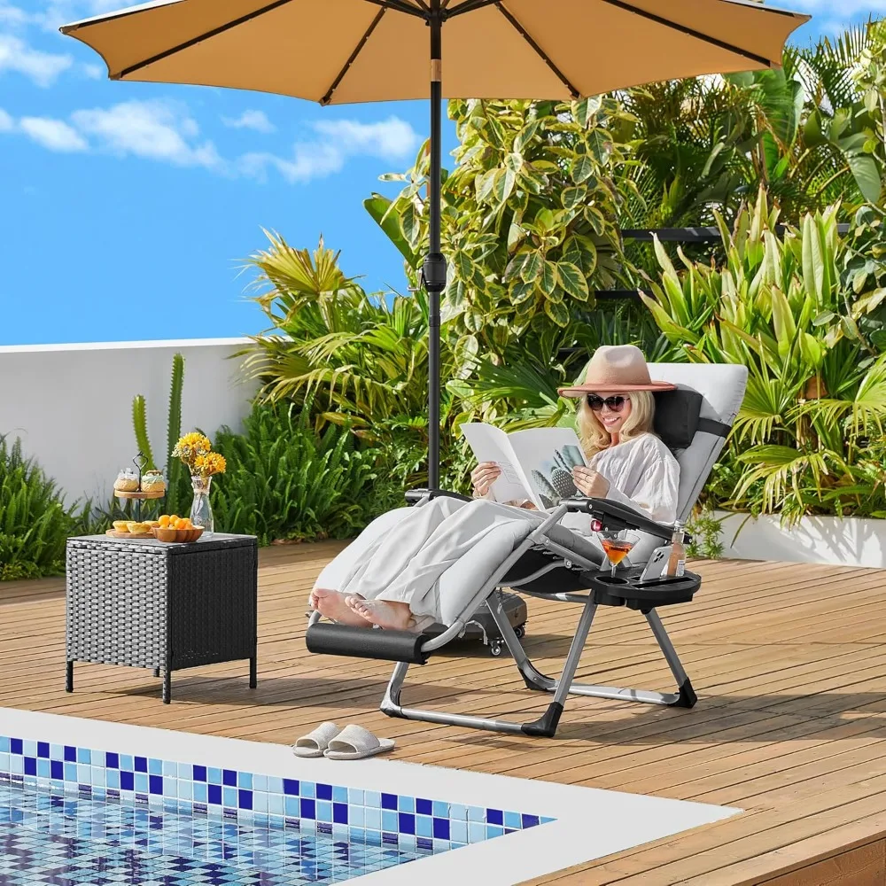 

Гравитационное кресло, складное кресло с откидной спинкой со съемной подставкой, подголовником и боковым подносом для подстаканника для помещения