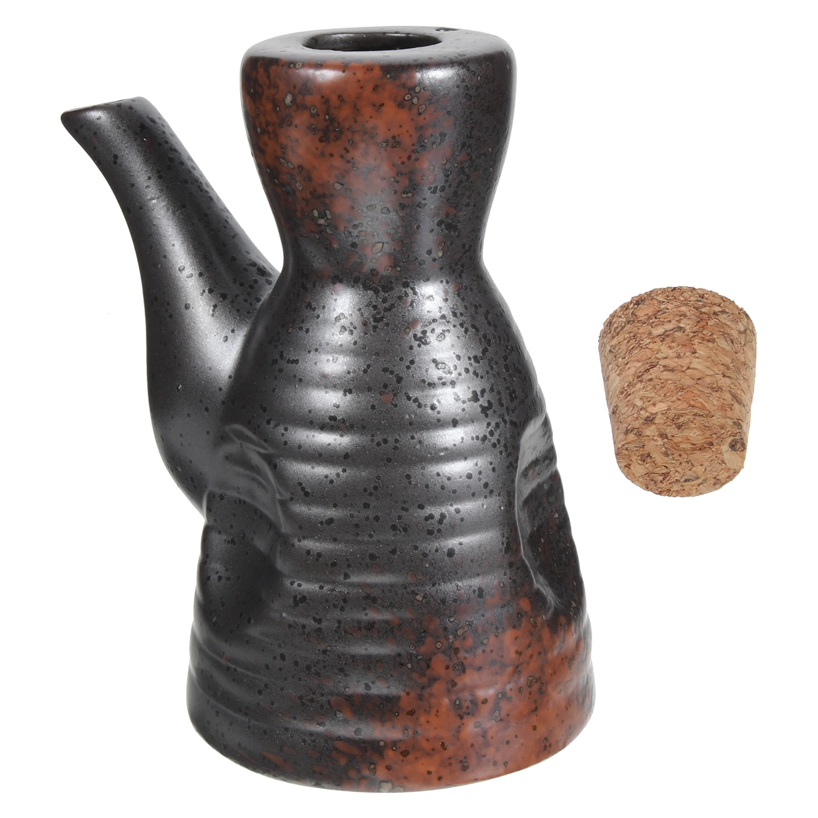 

1pc Ceramic Soy Sauce Bottle Japanese Style Vinegar Dispenser Seasoning Jar With Lid Dust Insect Resistant Condiment Container