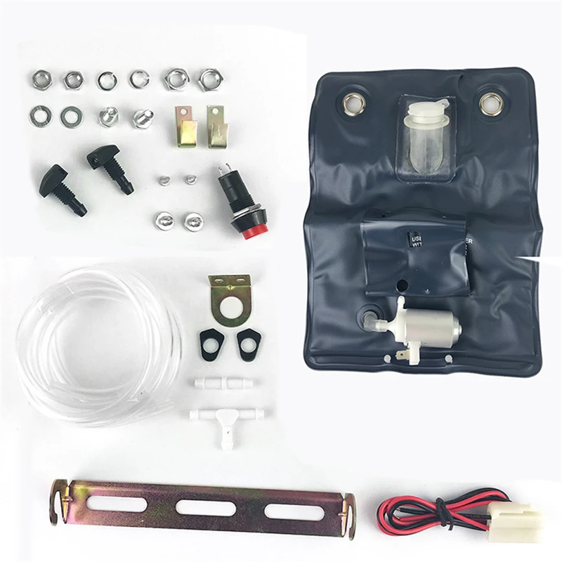 151286776374 Universal Windscreen Washer Bottle Bag Kits With DC 12V Pump for Car