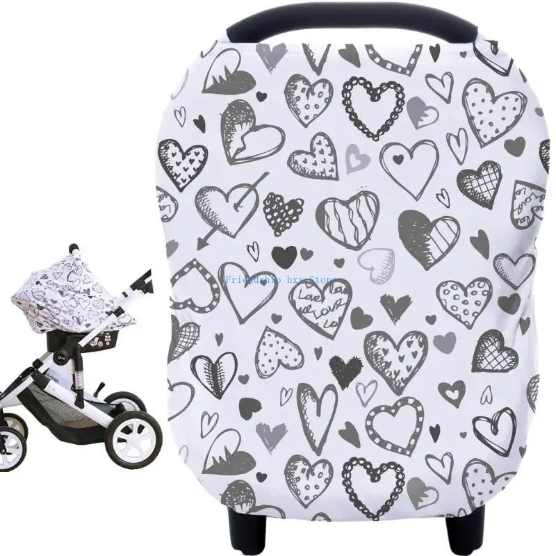 

F1CB Breathable and Lightweight Nursing Shawl Towel for Breastfeeding Convenient Shopping Cart Swaddles Blanket Care Cover