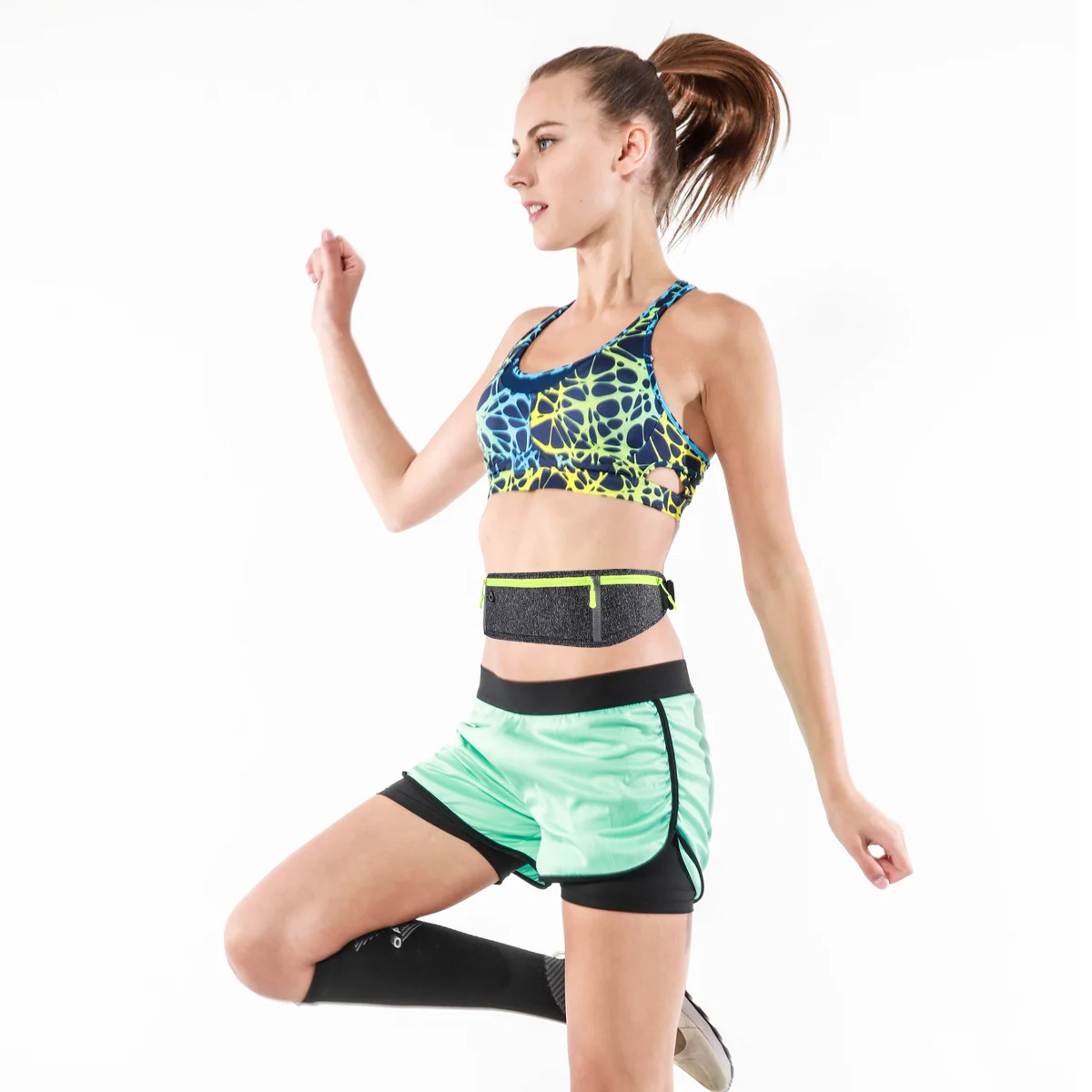 

1 шт., спортивная поясная сумка, водонепроницаемая, темно-серая, поясная сумка для бега, трехсекционная, светоотражающая, дышащая, водостойкая