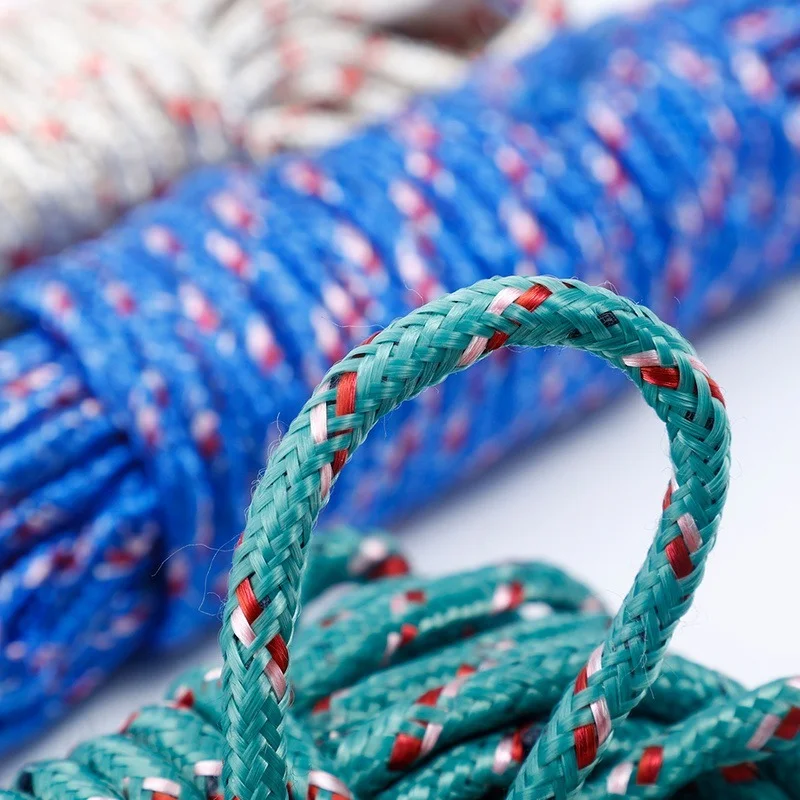 10m Clotheslines Nylon Rope Strong Windproof Laundry Hanger Rack Washing Dryer Rope Line Outdoor Travel Home Garden Supplies