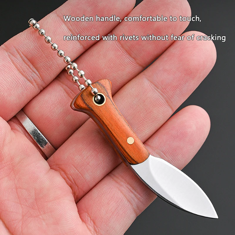 Mini cuchillo de cocina portátil multifunción para exteriores, herramientas de supervivencia EDC, llavero de autodefensa de acero inoxidable,