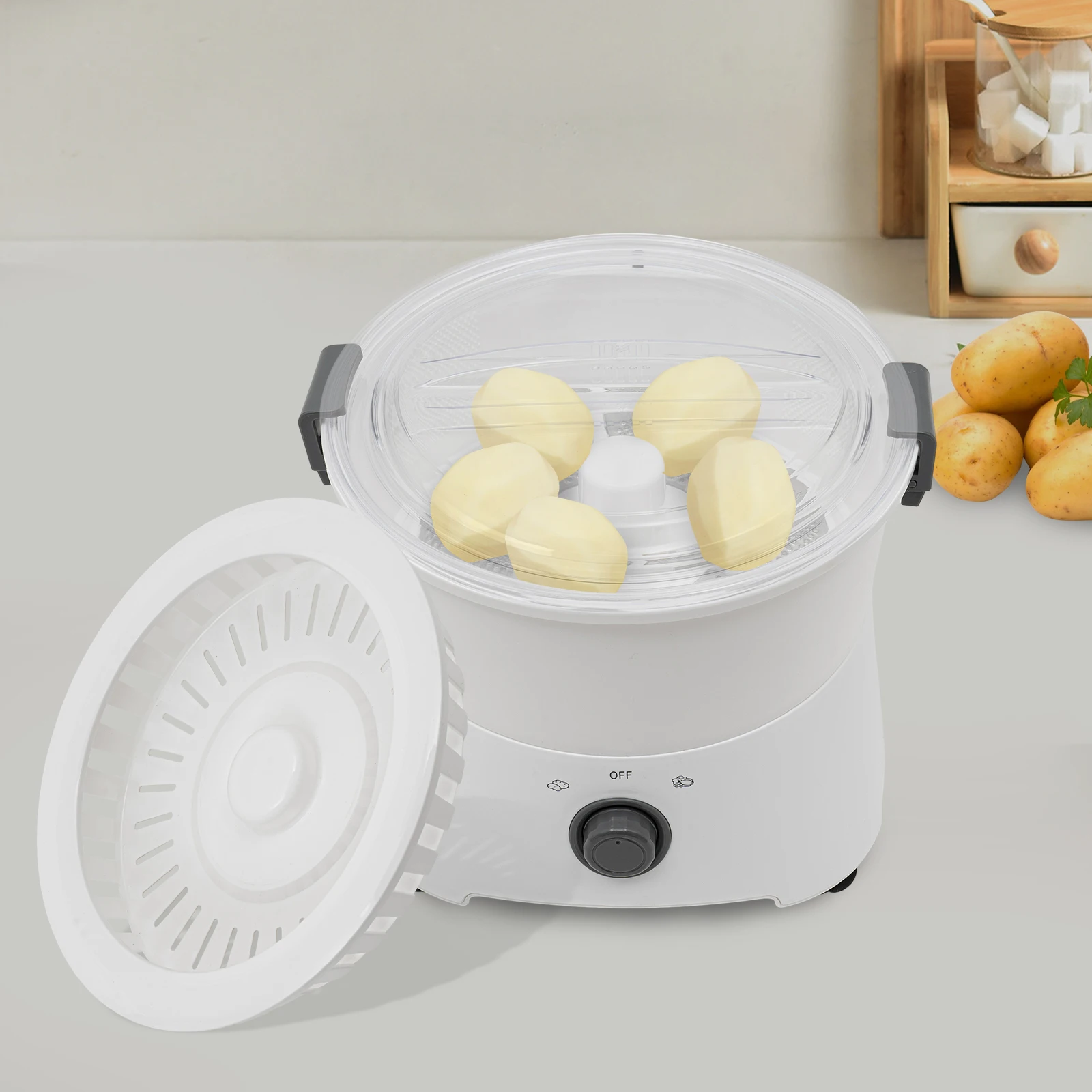 Electric Potato Peeler One-button Drive Automatic Peeler Spinner