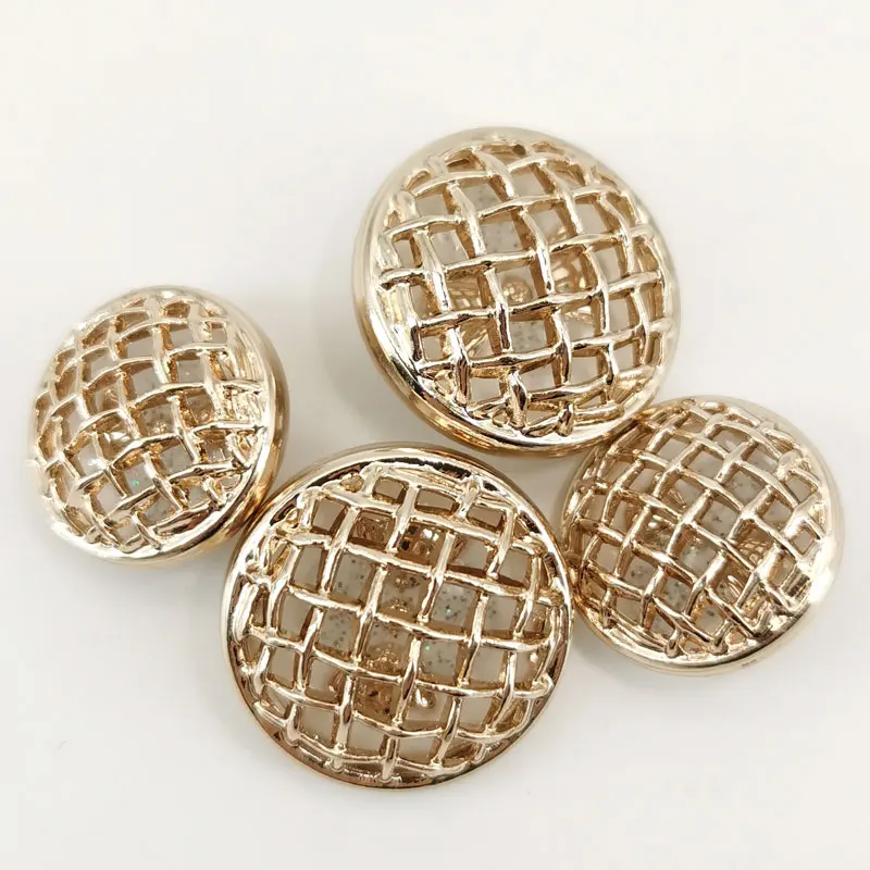 5 Stück 18/22 mm luxuriöse goldene, ausgehöhlte Metallknöpfe für Kleidung, Oberbekleidung, Pullover, DIY-Nähknöpfe, Nähzubehör, neu – Detail 5